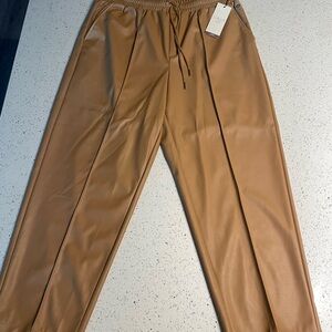 Calia Faux Leather Cropped Pant